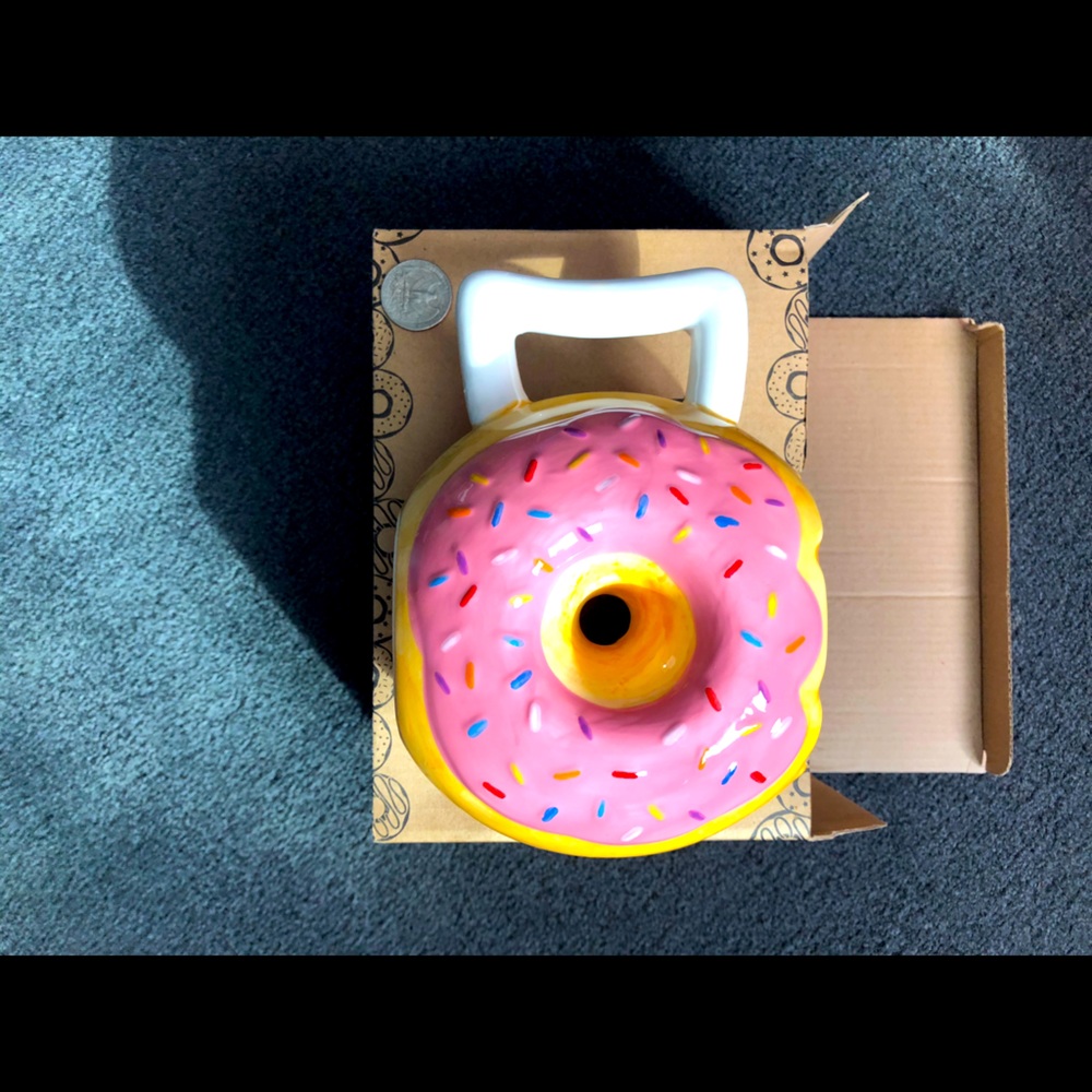 Ceramic Doughnut Mug Pink Brown